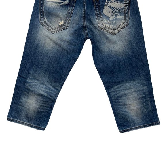 Rare Andy Warhol Campbell's Soup Distressed Capris 28 18 Hard to Find - Picture 8 of 9